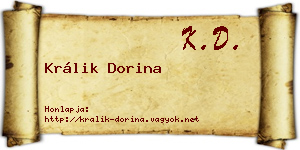 Králik Dorina névjegykártya